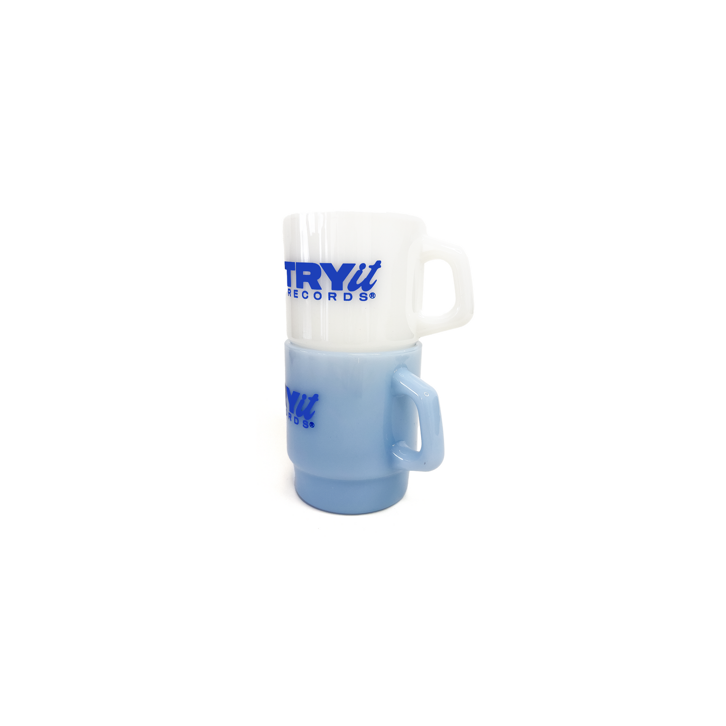 Try it Records Milk Glass Mug Set